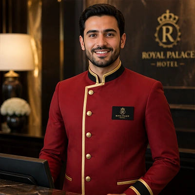 طباعة و تطريز على زي الاستقبال للفنادق